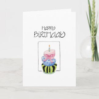 Gâteau coloré Bonne carte d'anniversaire