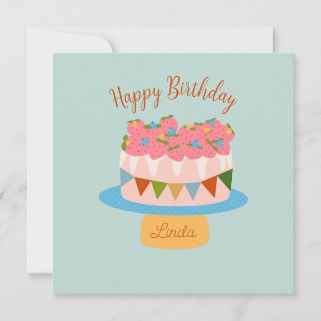 gâteau d'anniversaire de fraise customisée (Devant)