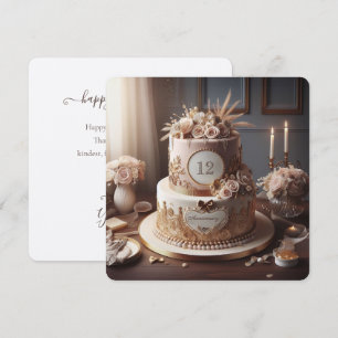 Gâteau d'anniversaire élégant doré vintage avec vo