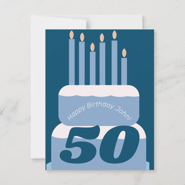 Gâteau d'anniversaire étagé bleu tout âge (Devant)