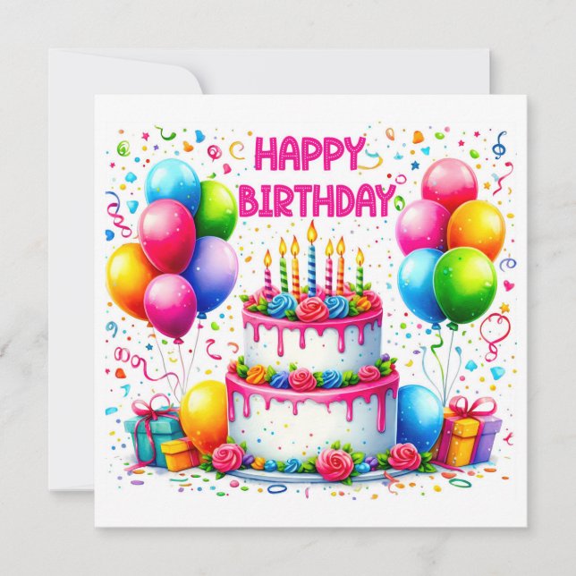 Gâteau d'anniversaire joyeux (Devant)