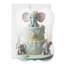 GÂTEAU DE COUCHE ADORABLE PETITS ÉLÉPHANTS