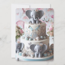 GÂTEAU DE COUCHE DE PETITS ÉLÉPHANTS AMUSANTS