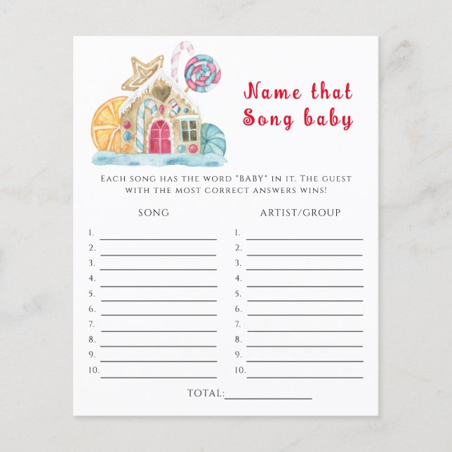 Gâteau de maison d'hiver, nom que la chanson Baby  (Devant)