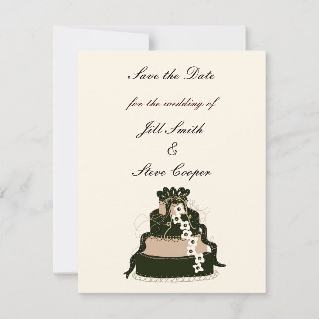 Gâteau de mariage au chocolat, carte de sauvegarde (Devant)