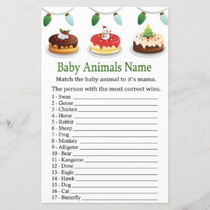 Gâteau de Noël Bébé Animaux Nom baby shower du jeu
