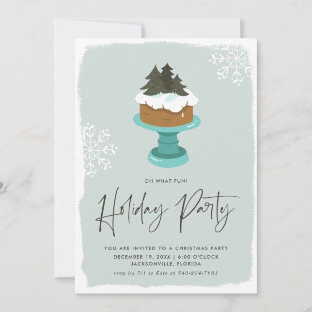 Gâteau de Noël glaçé | Invitation à une fête de No (Devant)