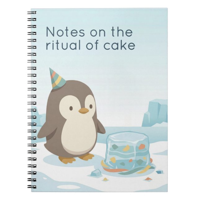 Gâteau de pingouin mignon | Carnet personnalisé à  (Devant)