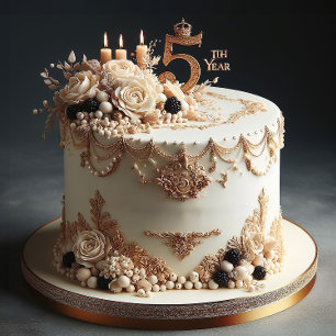 GÂTEAU ÉLÉGANT DU 5ÈME ANNIVERSAIRE DE MARIAGE 