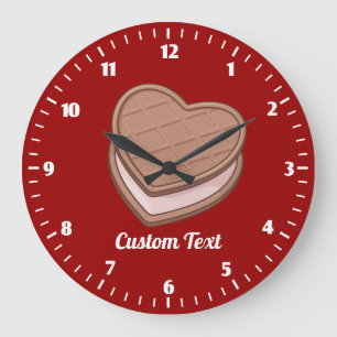 Gâteau en forme de coeur grande horloge