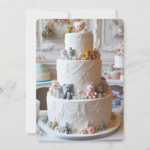 GÂTEAU FESTIF EN COUCHE BLANCHE DÉCORÉ DE JOUETS