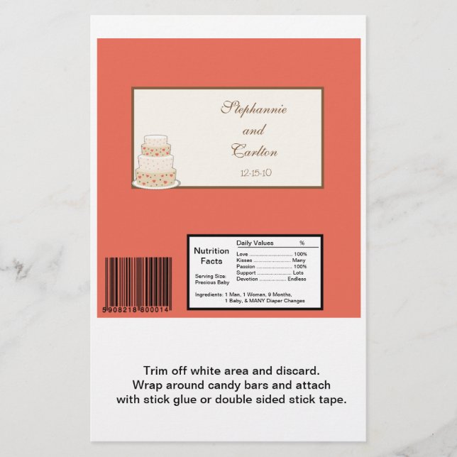 Gâteau Mariage rouge/crème Grosse barrette à bonbo (Devant)