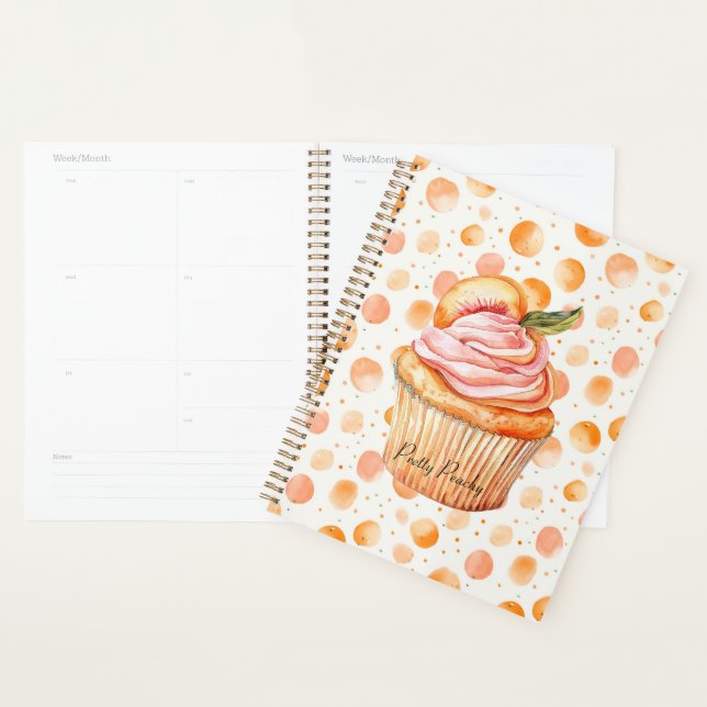 Gâteau Peach Cupcake Points Fantaisistes (Devant avec enveloppe)