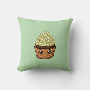 Gâteau Pistache Glaçage Cupcake Kawaii Coussin Ore