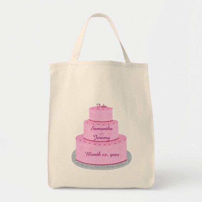 Gâteau rose aux Coeurs Sacs de mariée personnalisé (Devant)