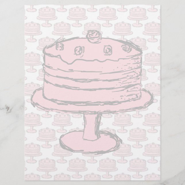 Gâteau rose sur Motif de gâteau rose. (Devant)