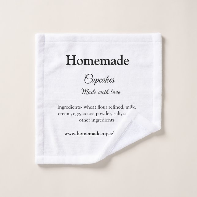 Gâteaux faits maison avec amour ajoutez texte site (Gant de toilette)