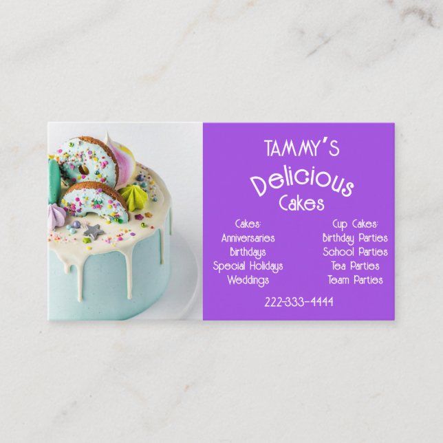 Gâteaux pour toutes les occasions Carte de visite (Devant)