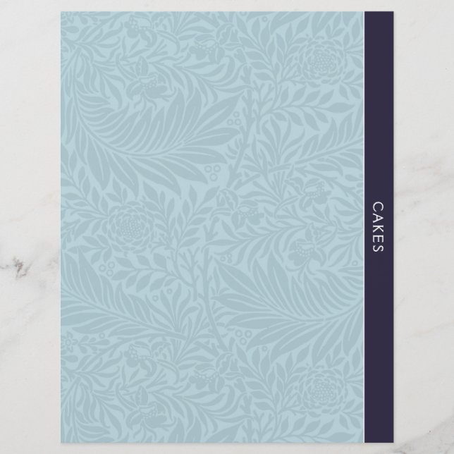 Gâteaux | Séparateur de recette | Floral Bleu Vint (Devant)