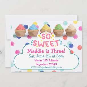 Gâteaux Sucrés et Colorés & Invitation d'Anniversa