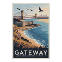 Gateway NY Art | Affiche de voyage vintage du parc