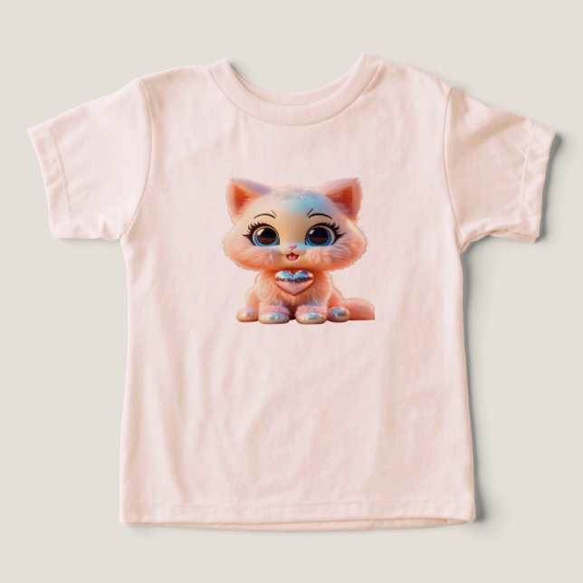 Gatinho bebê de pérola 3D fofo (Design Recto)