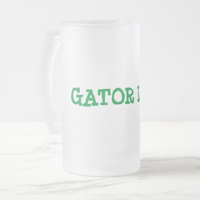 Gator Love Frosted Glass Beer Mug (Devant gauche)