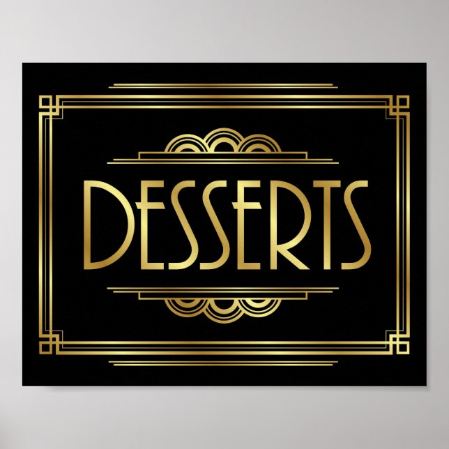 Gatsby Art Déco DESSERTS Ssignes Imprimer (Devant)