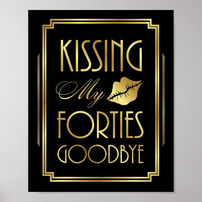 Gatsby Art Déco KISSING MES QUARANTE BIEN VOYAGE (Devant)