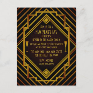 Gatsby Gold 1920's New Year Party Invitation