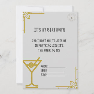 Gatsby - Invitation d'anniversaire des Années Foll