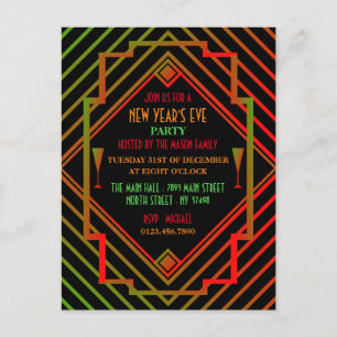 Gatsby Miami 1920's New Year Party Invitation