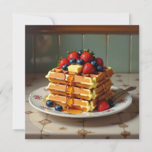 gaufres aux fraises et bleuets