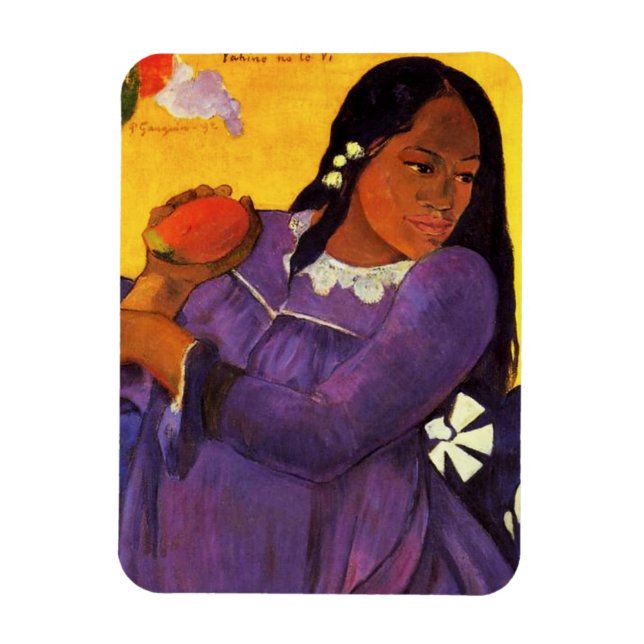 Gauguin Femme Avec Un Magnet Mango (Vertical)