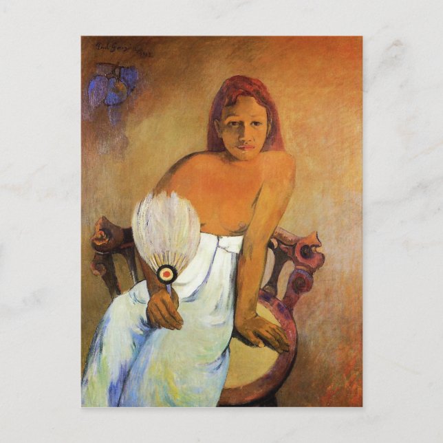 Gauguin Girl Avec Une Carte Postale De Ventilateur (Devant)