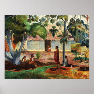 Gauguin Le Grand Arbre Te raau rahi Affiche d'art