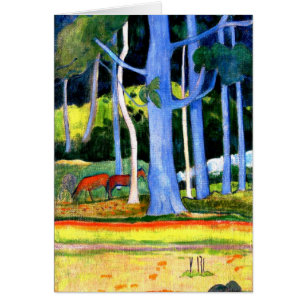 Gauguin - Paysage avec deux troncs d'arbre bleu