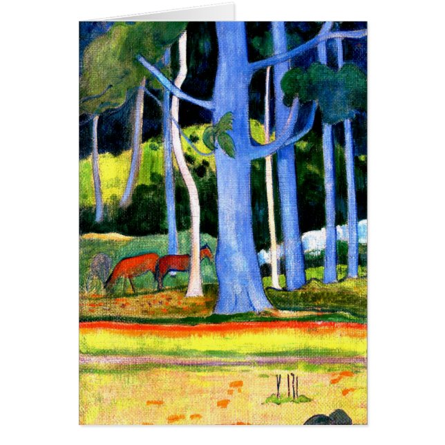 Gauguin - Paysage avec deux troncs d'arbre bleu (Devant)