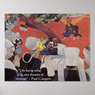 Gauguin Unique Affiche Après Le Sermon Avec Citati