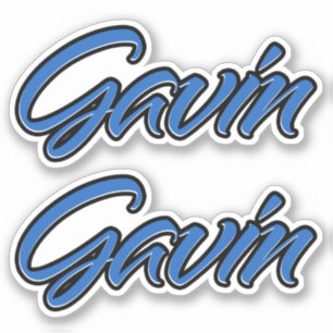Gavin Name Blue Autocollant Sticker Stickerset