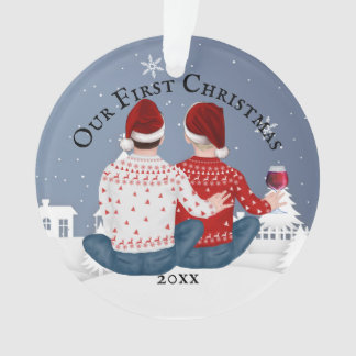 Gay caucasian M. et M. couple PHOTO hiver