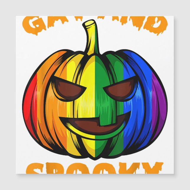 Gay et Halloween Citrouille Arc-en-ciel LGBTQ+ Ga (Devant)