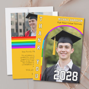 Gay Étudiant Fierté Arc-en-ciel Jaune Merci