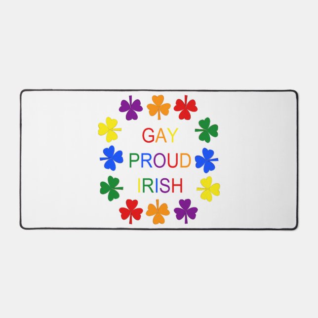 Gay Fier Irlandais LGBT Rainbow Shamrocks (Recto)