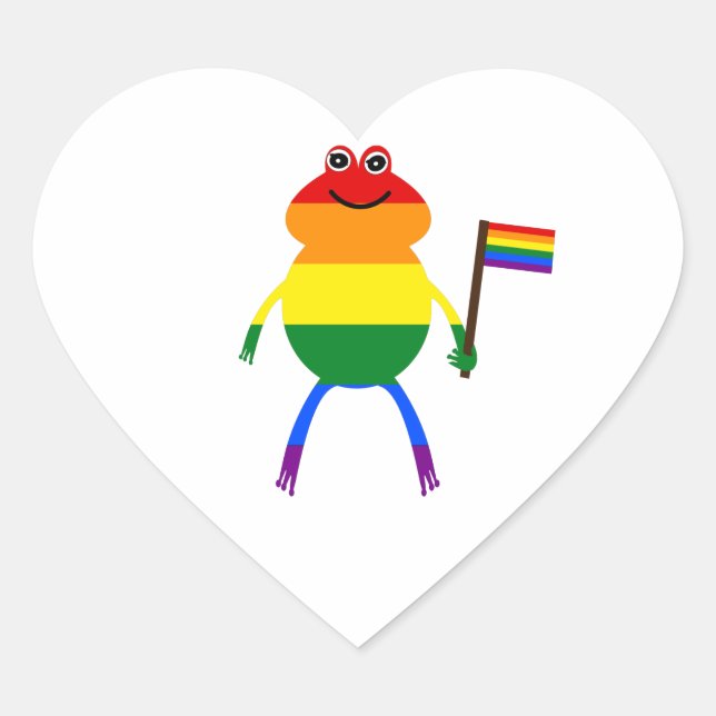 Gay Frog LGBT Pride Rainbow Classic Round Sticker (Devant)