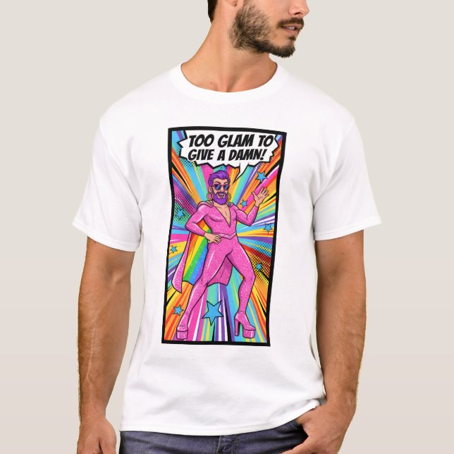 GAY GLAM T-Shirt | Gay Pride Shirt for Men | LGBTQ (Devant)