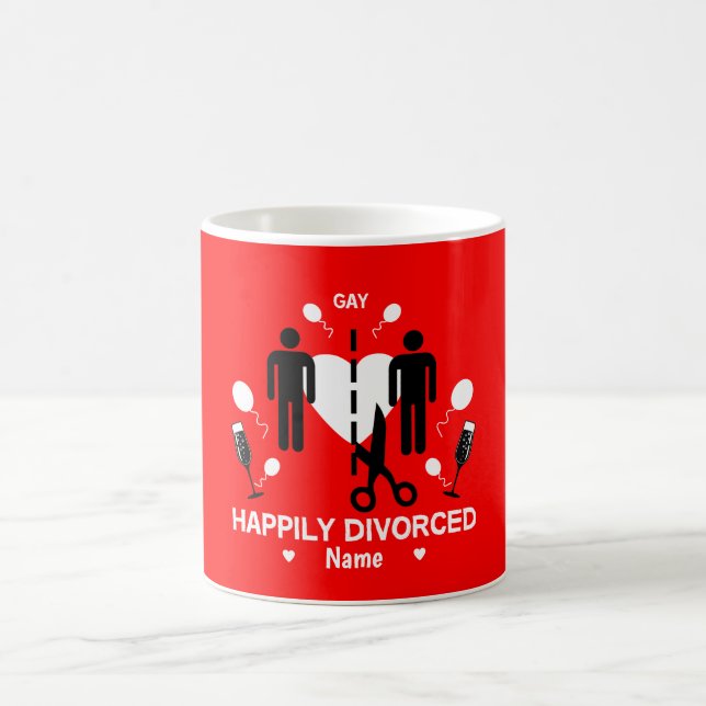 Gay Guy Divorce Party Café Mug (Centre)