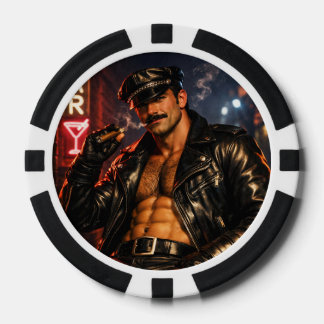 Gay Leather Daddy années 1970 Jetons de Poker Bike