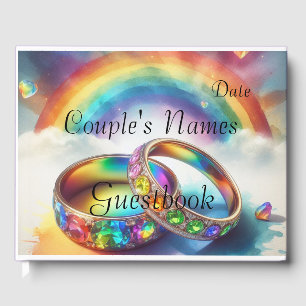Gay Lgbtq, Rainbow Rings Mariage Livre d'or