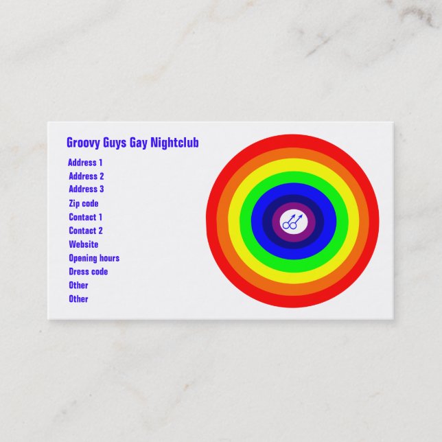 Gay Men Round Rainbow Custom Carte de visite (Devant)